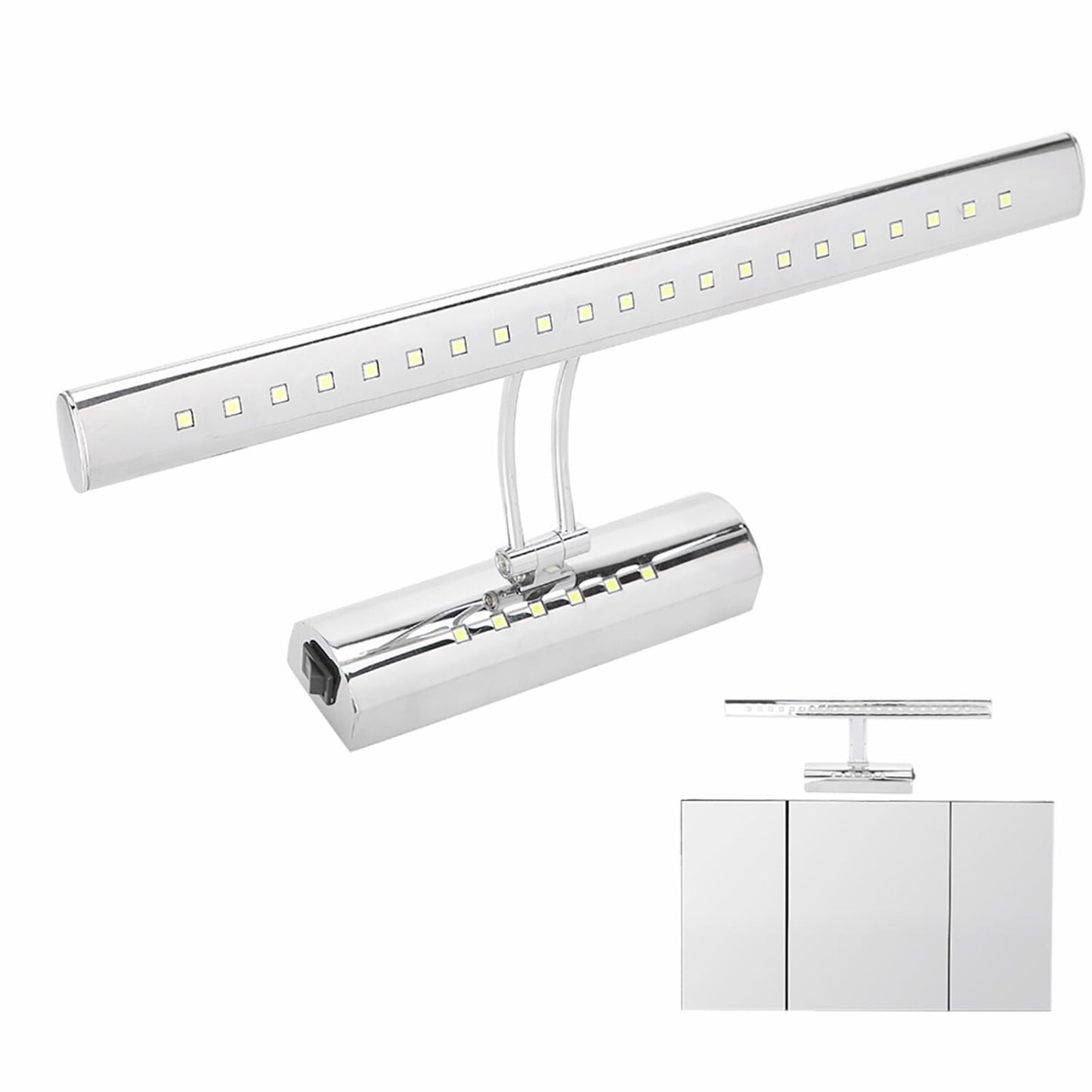 Stainless Steel LED Bathroom Mirror Front Light 40x20cm