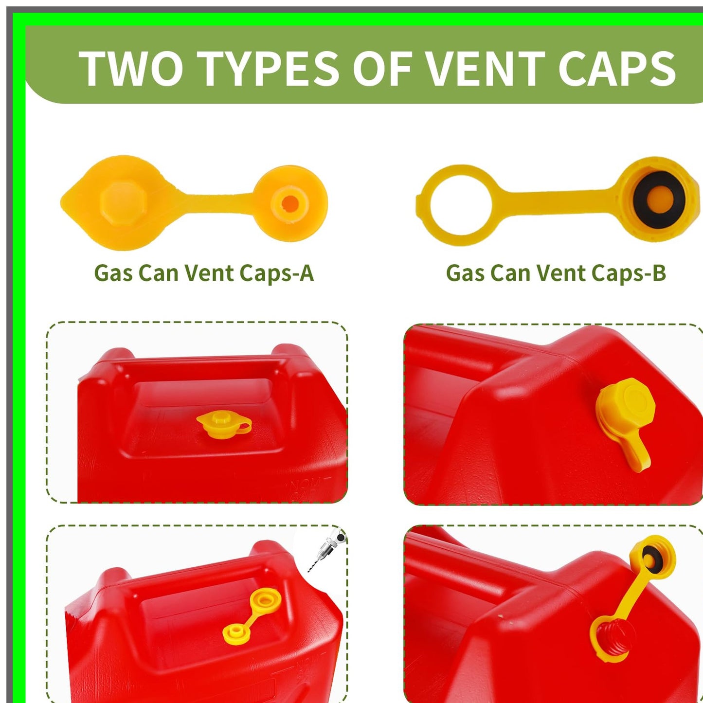 Easy Install No-Spill Gas Can Spout Replacement Kit for 1-10 Gallon Cans