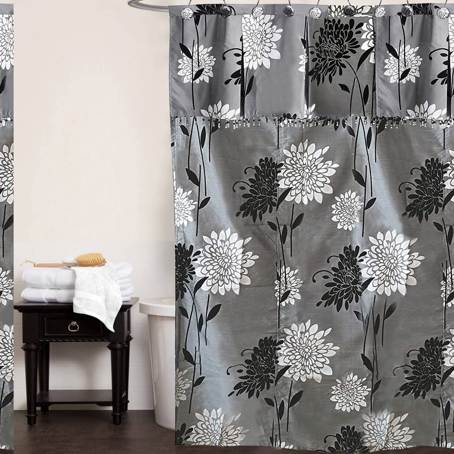 Erica Collection Grey Shower Curtain 70x72"