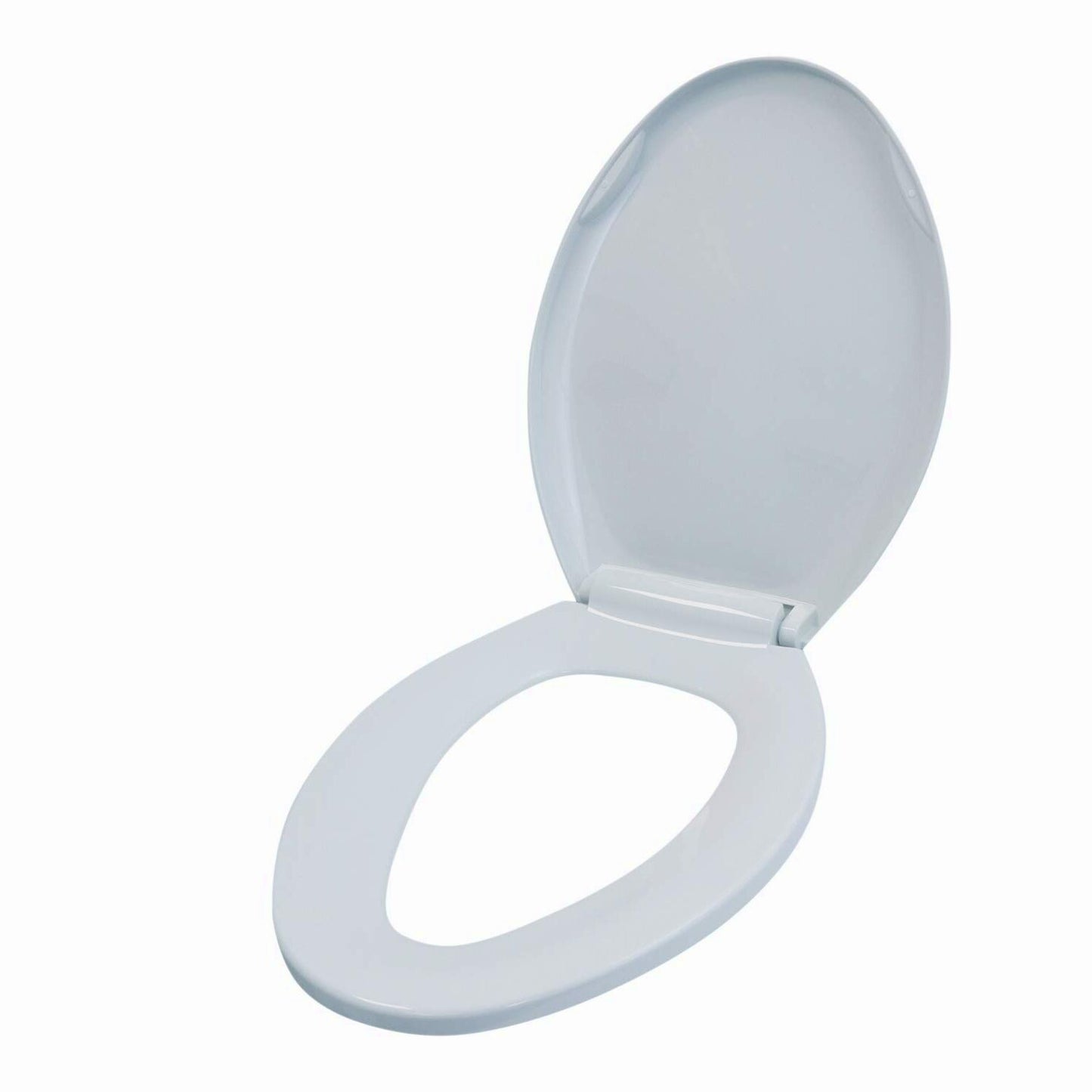 Elongated Plastic Toilet Seat with Adjustable Hinge White