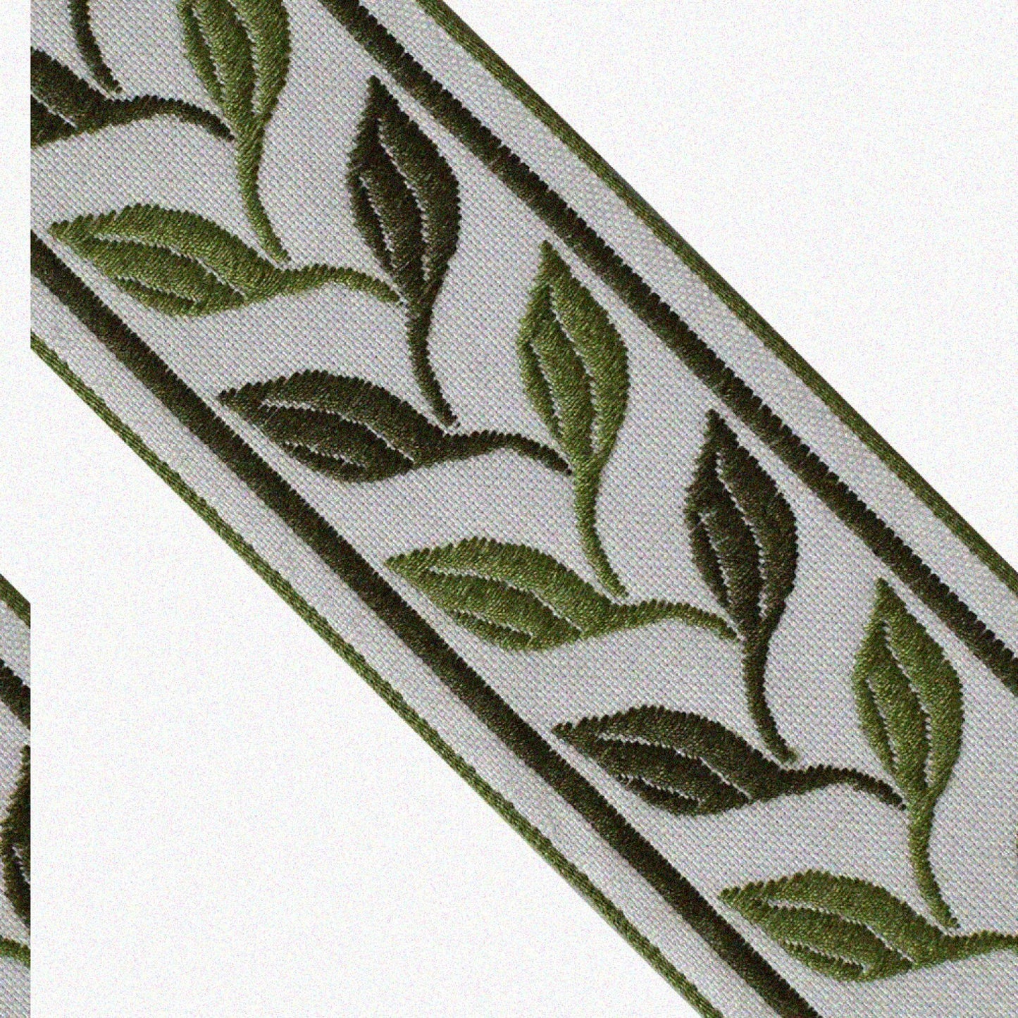 Green Leaves Jacquard Woven Embroidery Trim 3 Yards 50mm