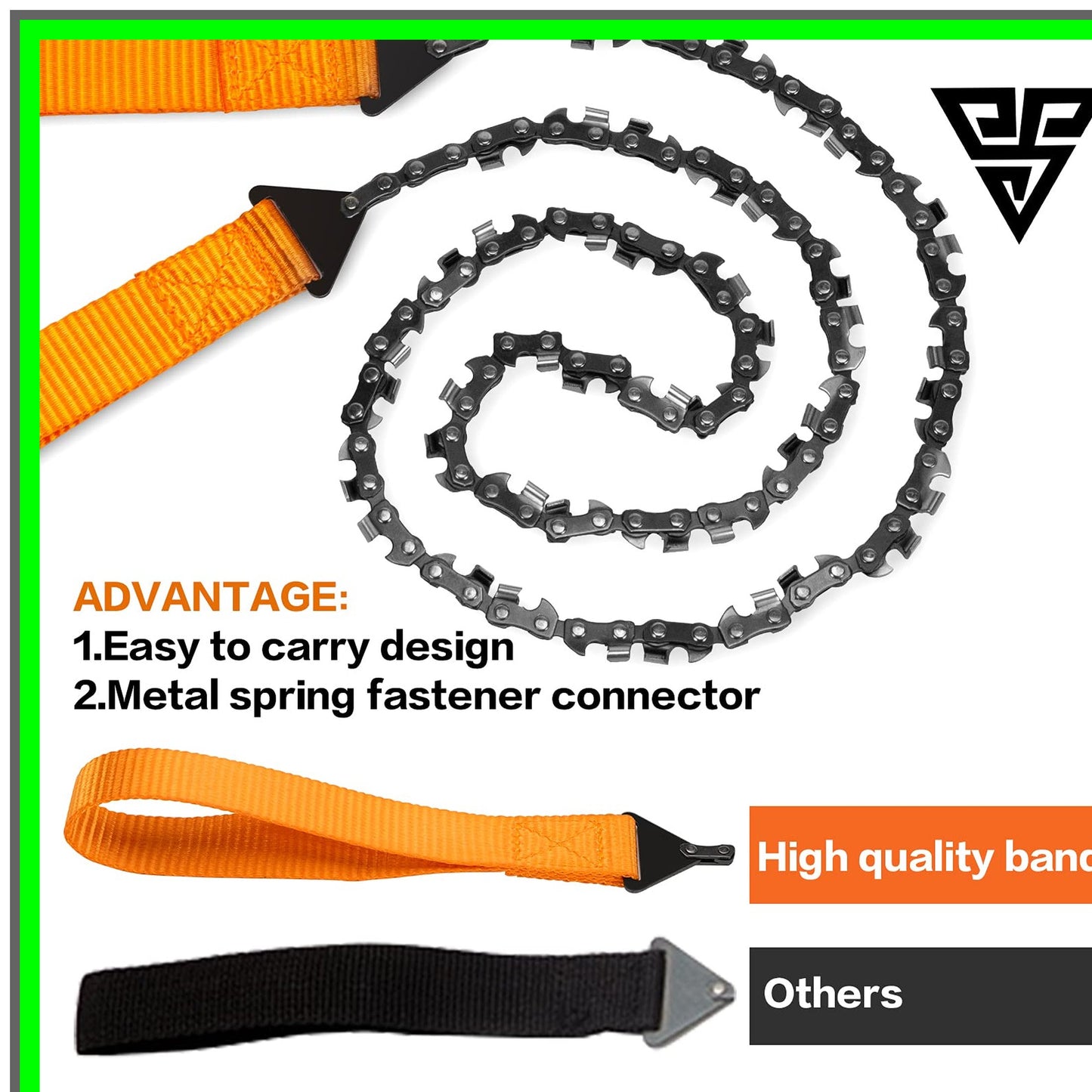Compact Dual-Sided Pocket Chain Saw with Fast Cutting Blade for Outdoor Survival