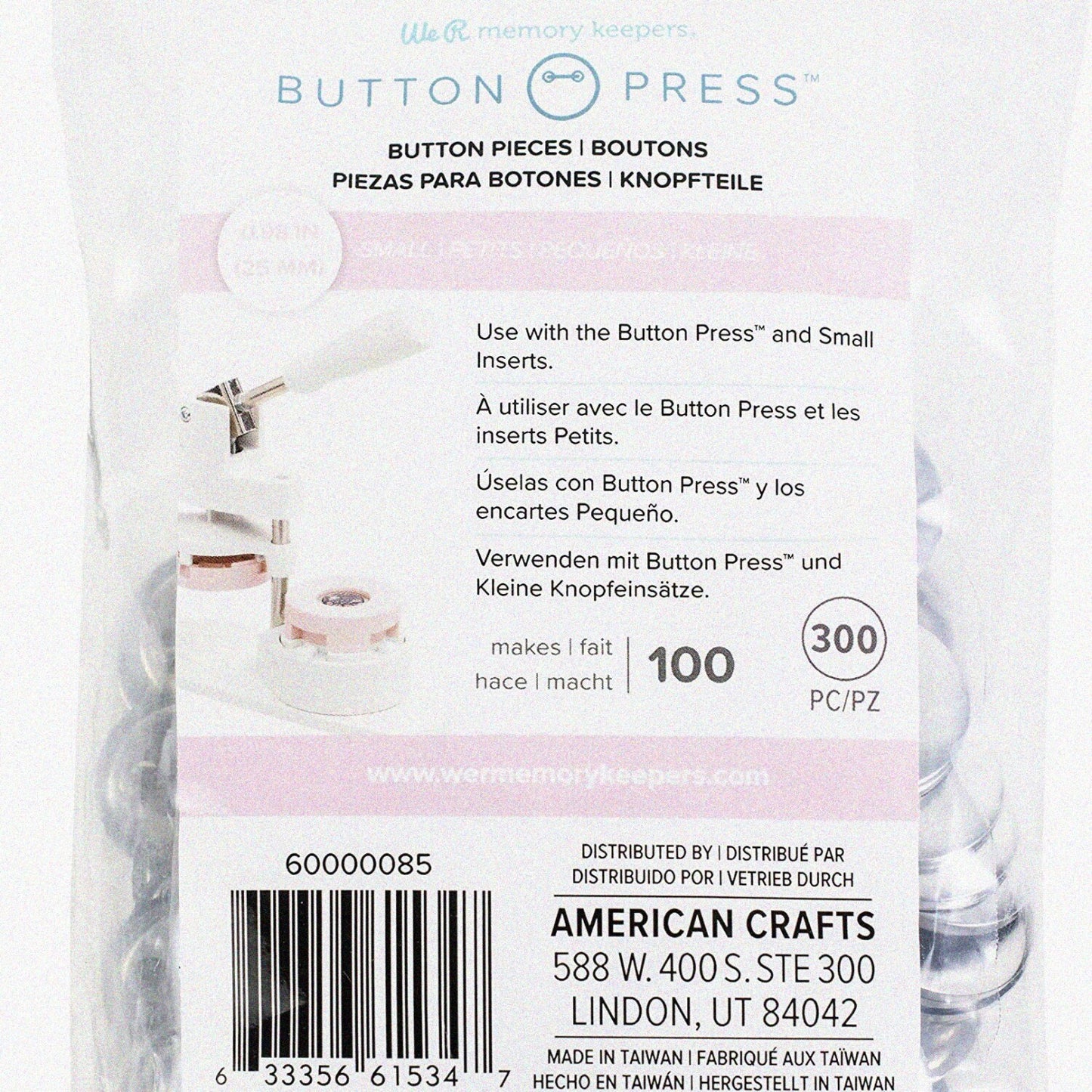 Button Press Refill Pack 100 Small 25mm