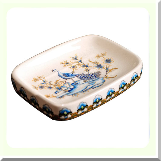Ceramic Soap Dish Multicolor 5.5x4.3x1.2 inches