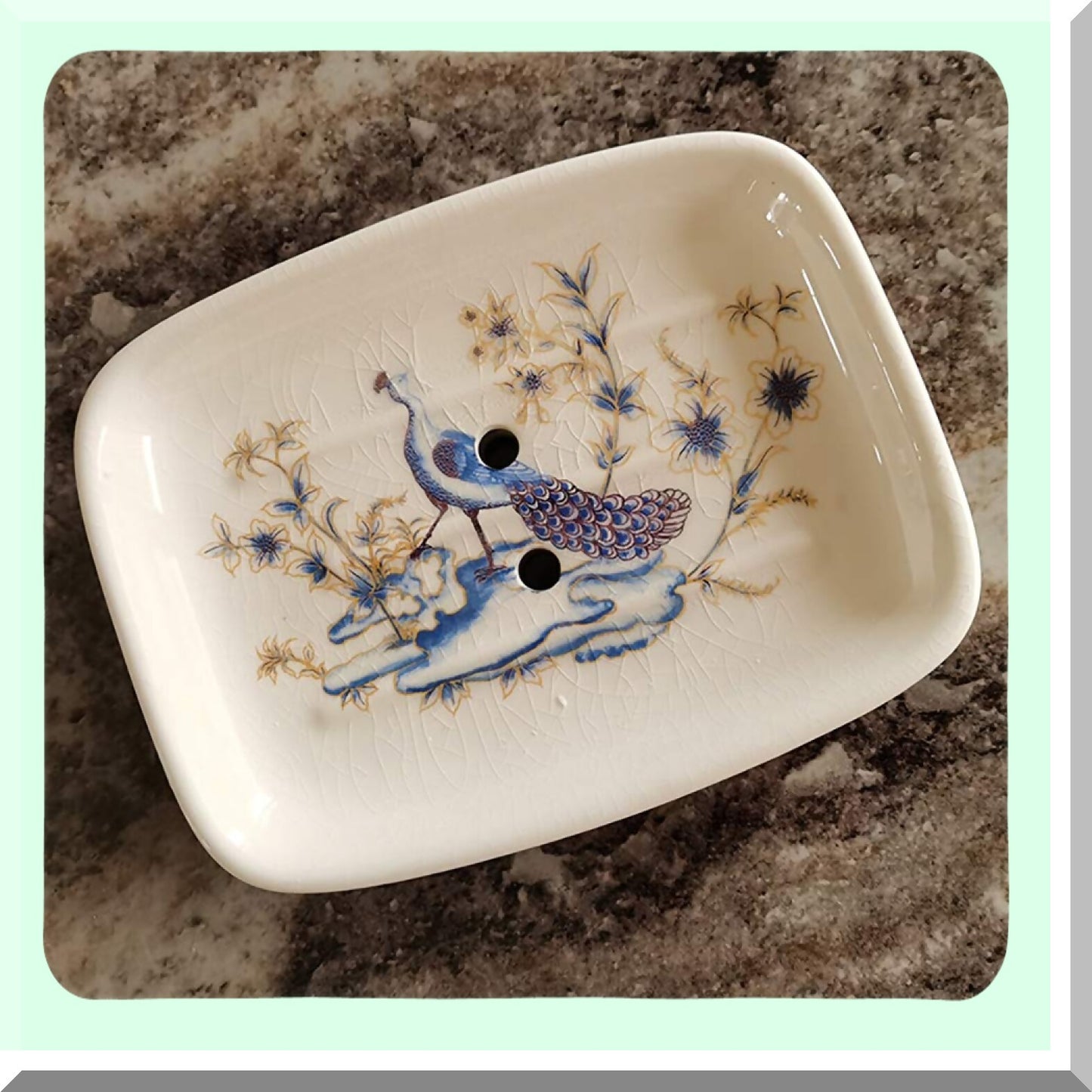 Ceramic Soap Dish Multicolor 5.5x4.3x1.2 inches