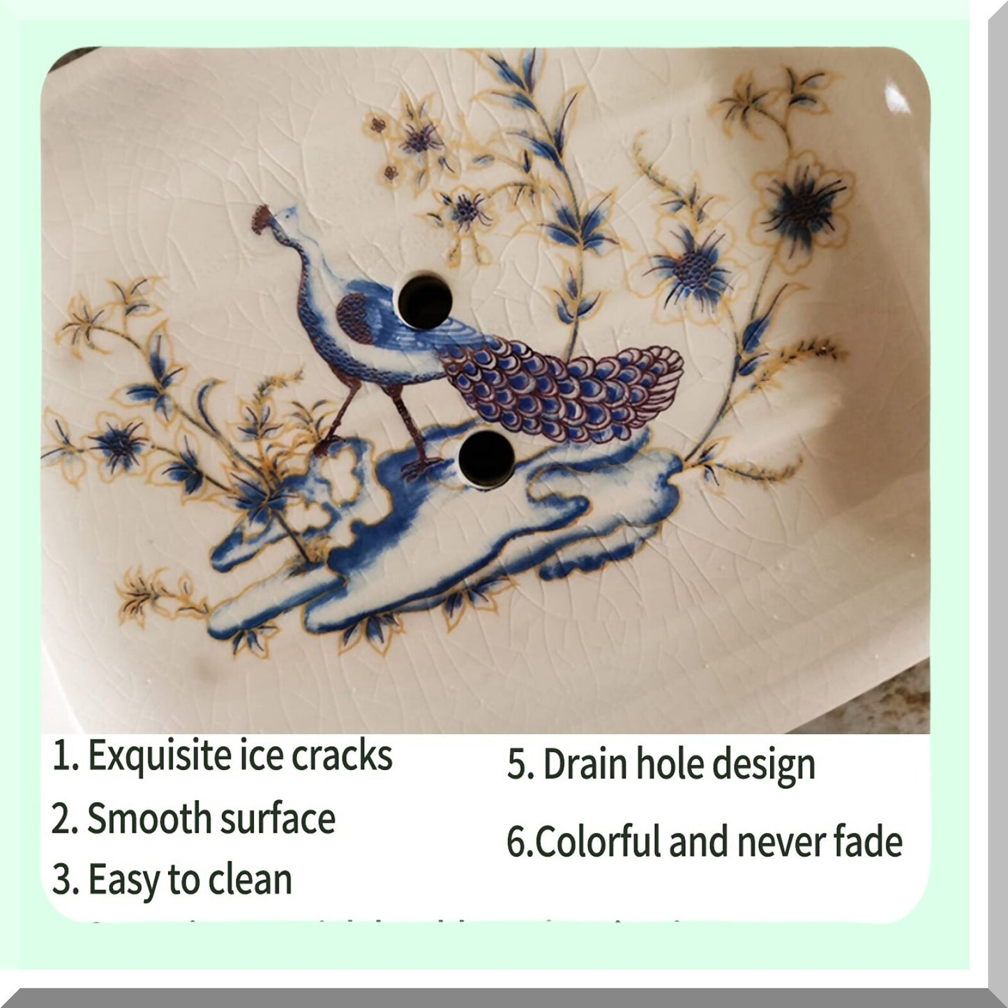 Ceramic Soap Dish Multicolor 5.5x4.3x1.2 inches