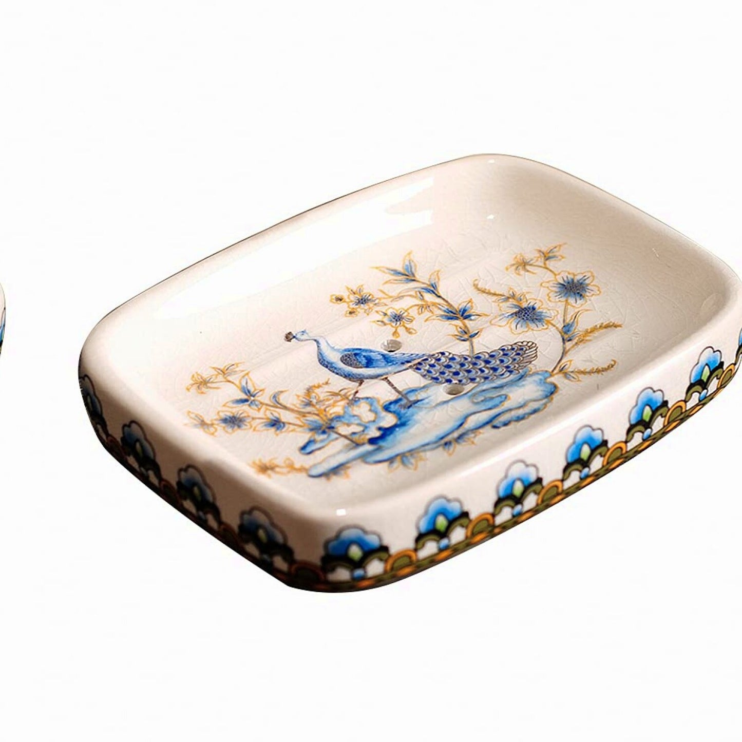 Ceramic Soap Dish Multicolor 5.5x4.3x1.2 inches