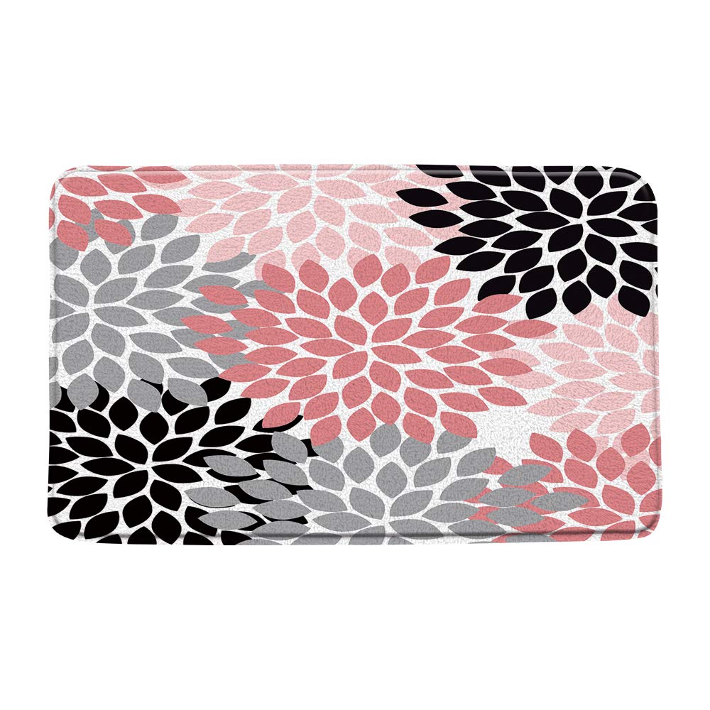 Dahlia Floral Bath Mat 20x31 Inch