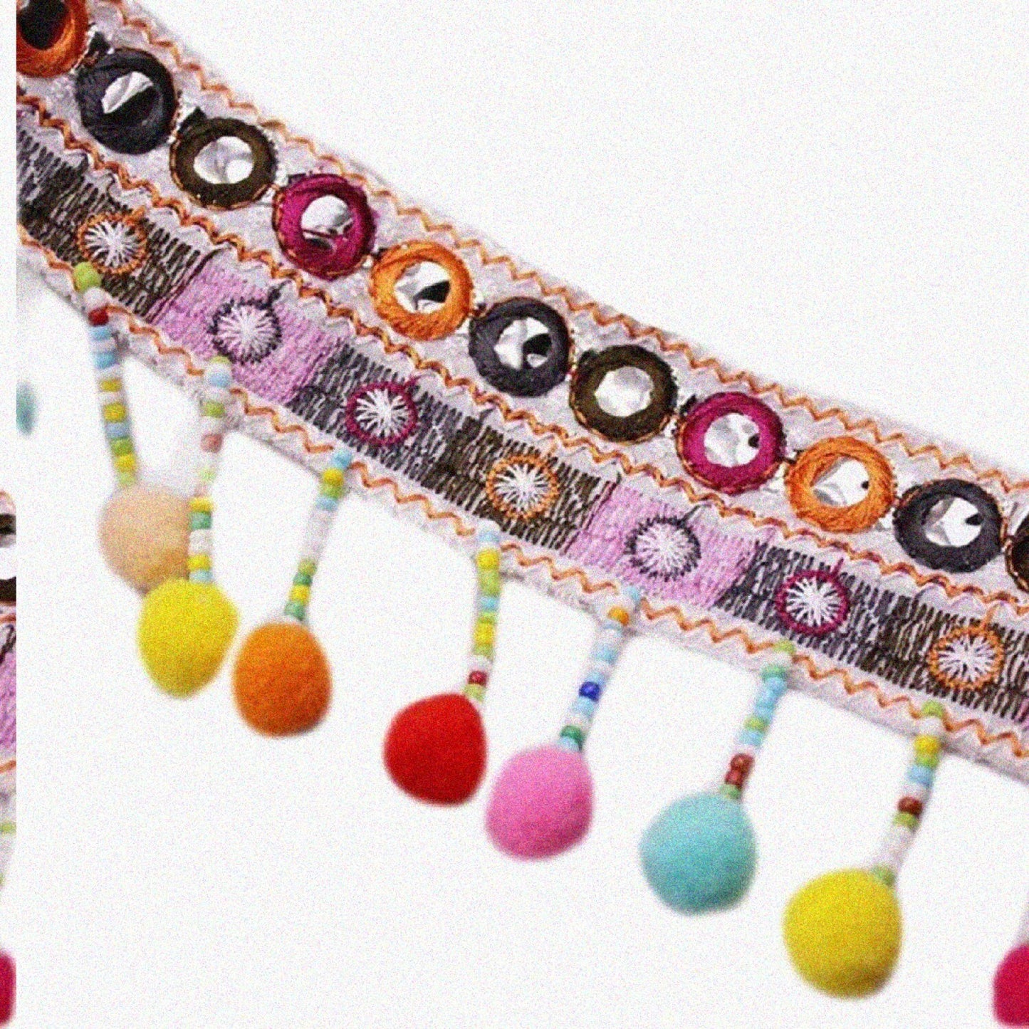 5 Yards Rainbow Pom Pom Trim for Sewing and Decor