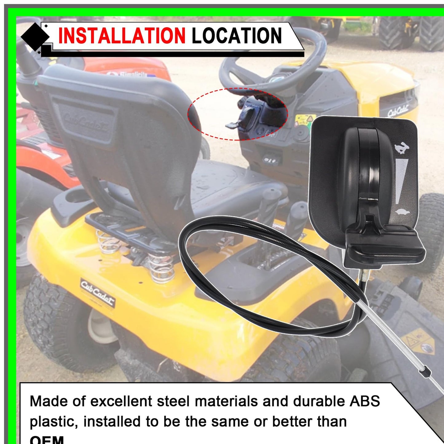Throttle Choke Cable Replacement for Cub Cadet XT1 XT2 GT Series 10-Year Guarantee