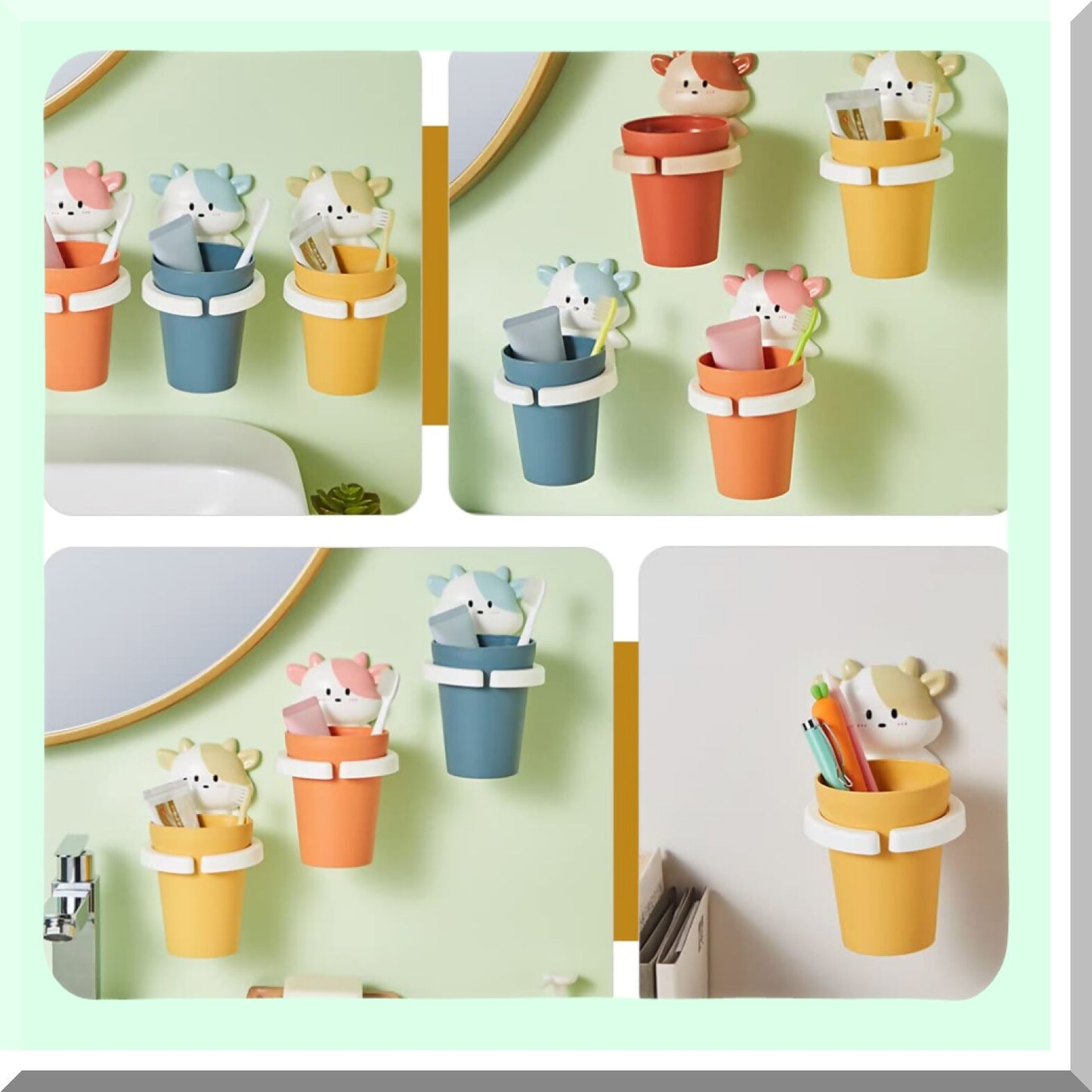 Kids Cartoon Mouthwash and Toothbrush Cup