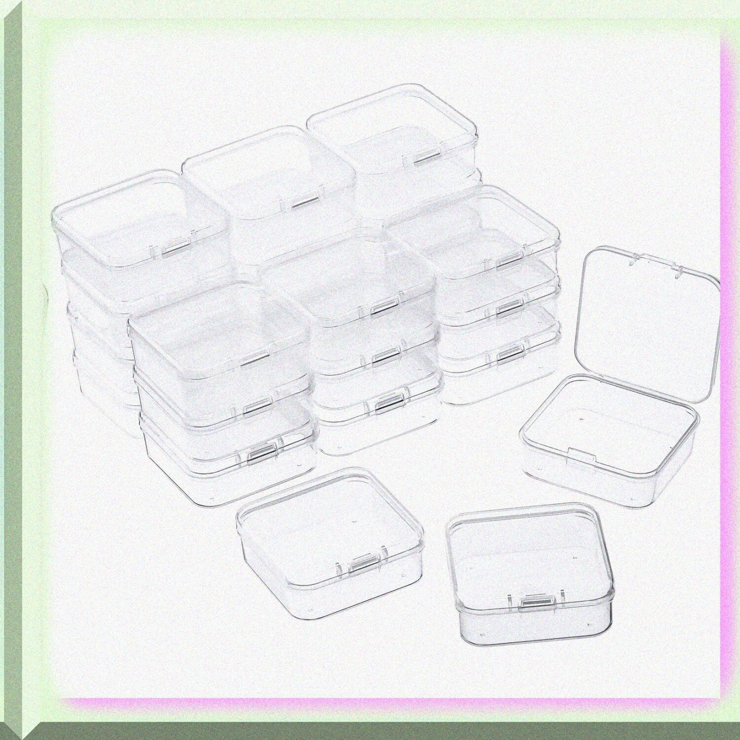 24 Pack Small Clear Plastic Bead Storage Containers