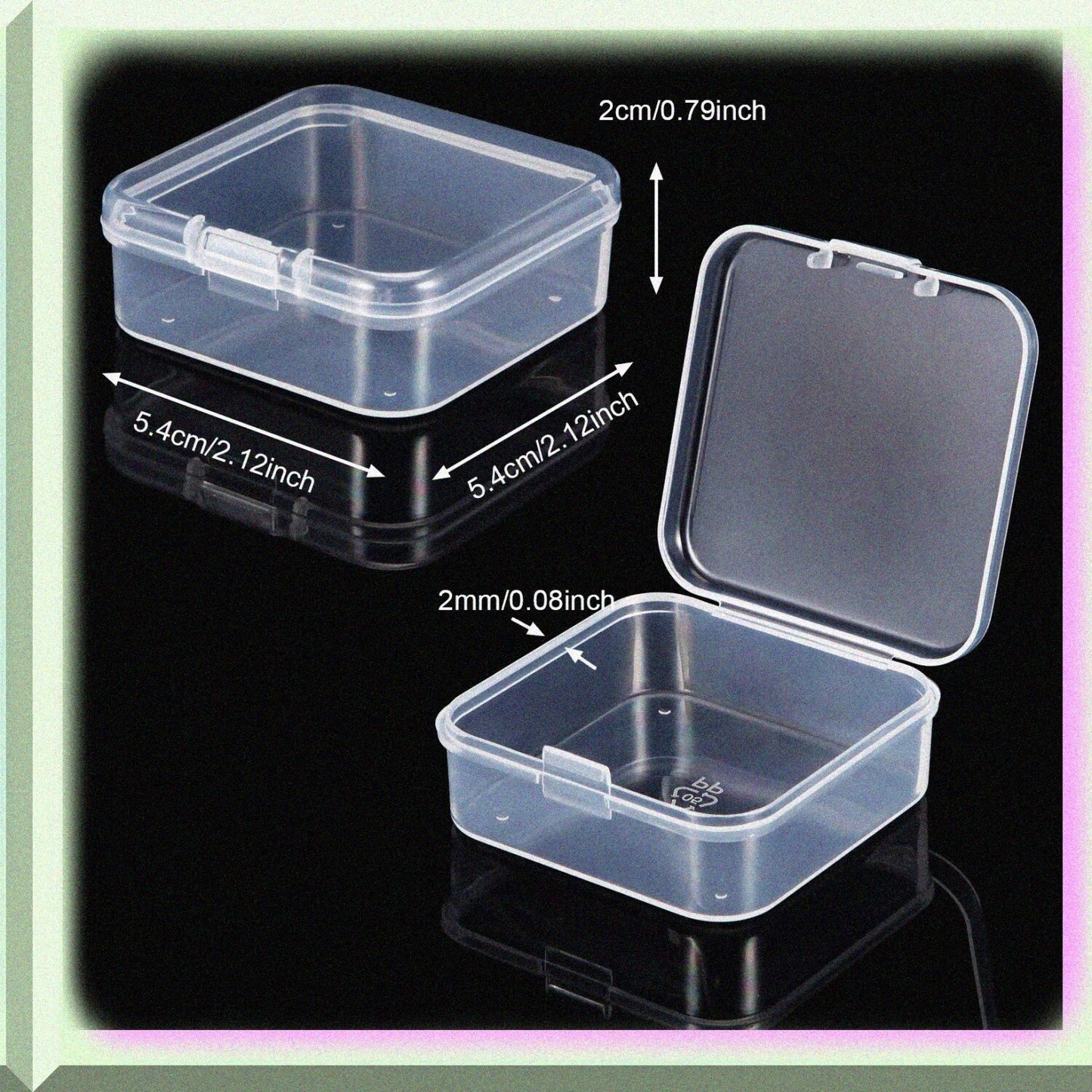 24 Pack Small Clear Plastic Bead Storage Containers