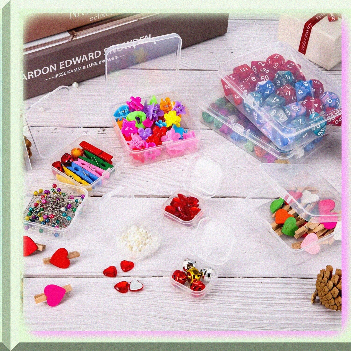 24 Pack Small Clear Plastic Bead Storage Containers