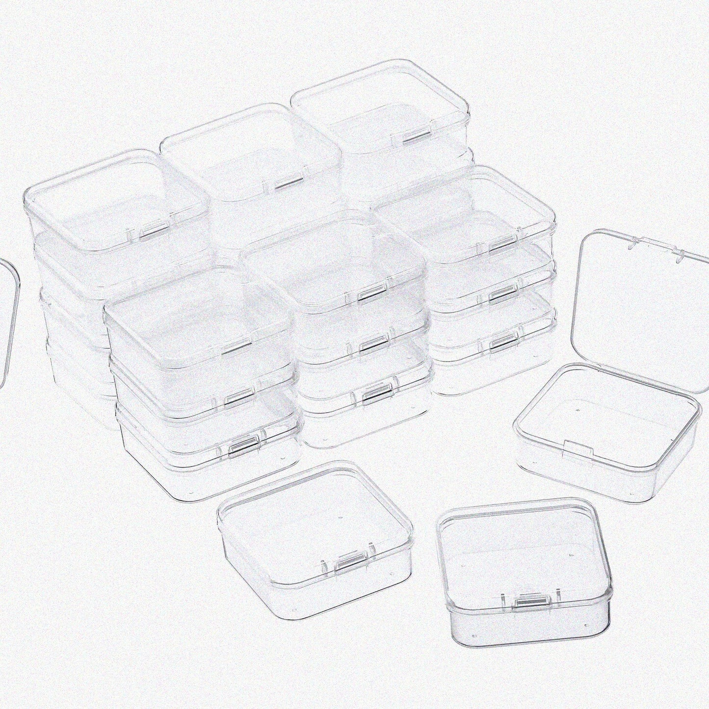 24 Pack Small Clear Plastic Bead Storage Containers