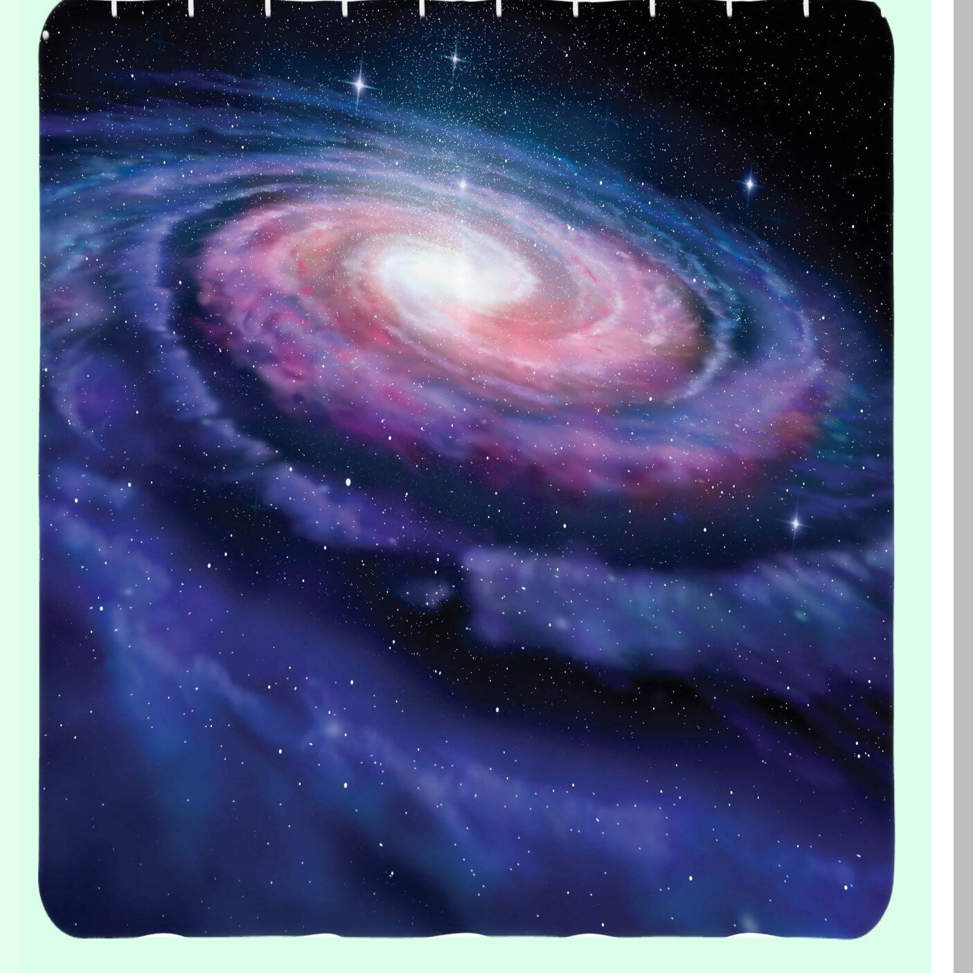 Outer Space Shower Curtain 69x75 inches Purple Blue