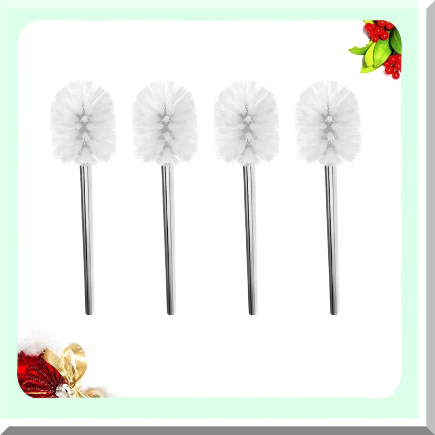 4pcs Stainless Steel Bathroom Cleaning Brush Heads