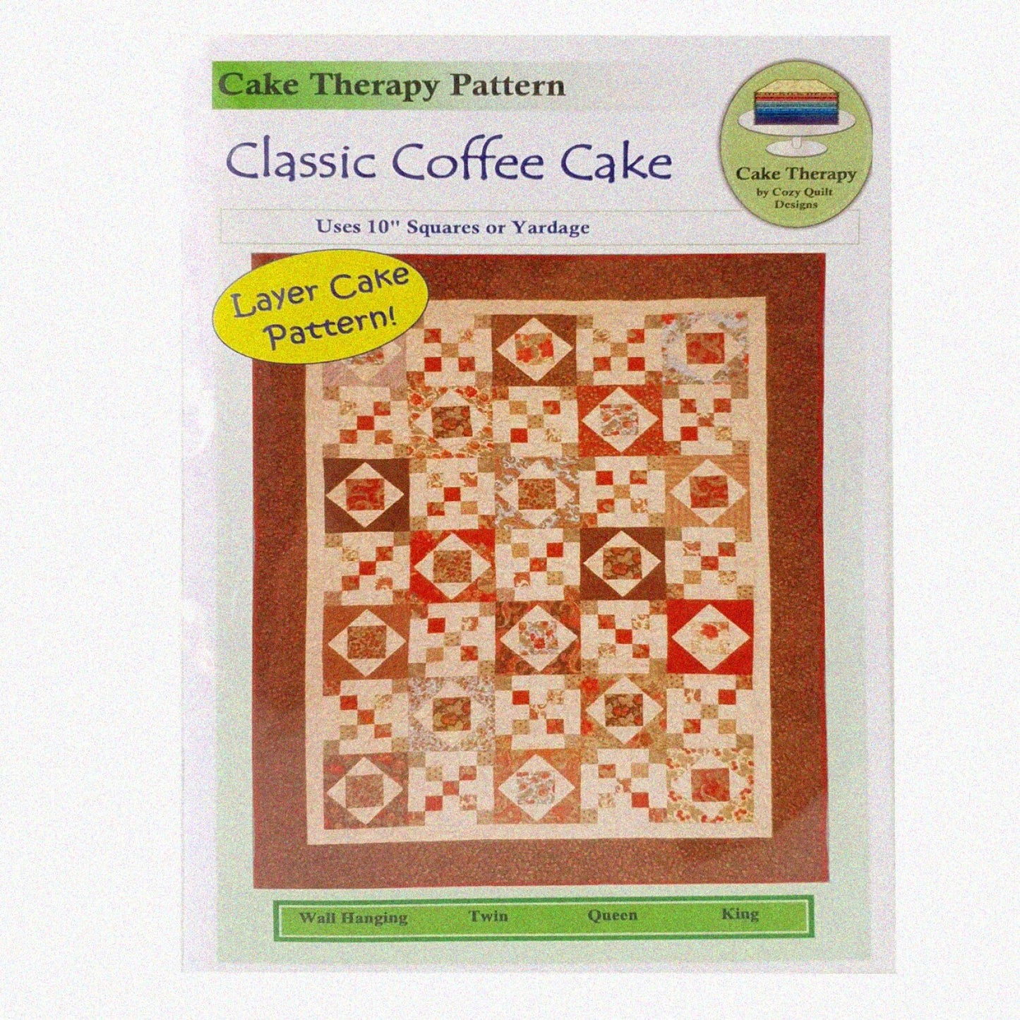 Cake Therapy Pattern for 10" Quilting Squares