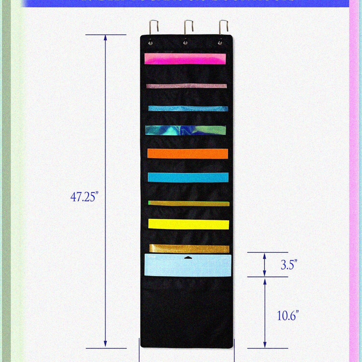 Hanging Organizer for 12x12 Paper with 3 Hooks