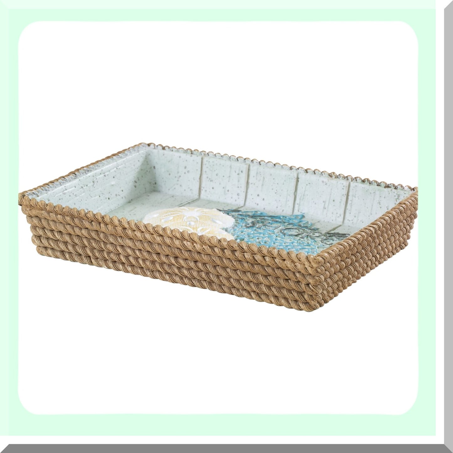 Soap Dish, Aqua, Coastal Beachcomber Collection