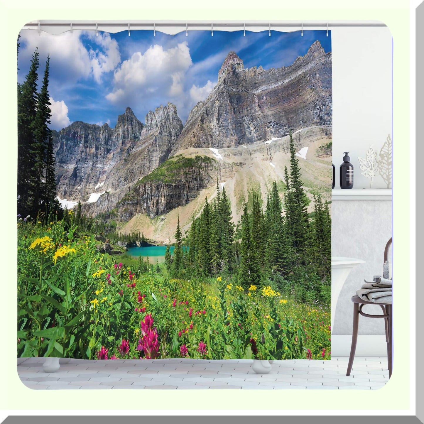 Nature Montana Mountains Shower Curtain 69" x 84" Multicolor