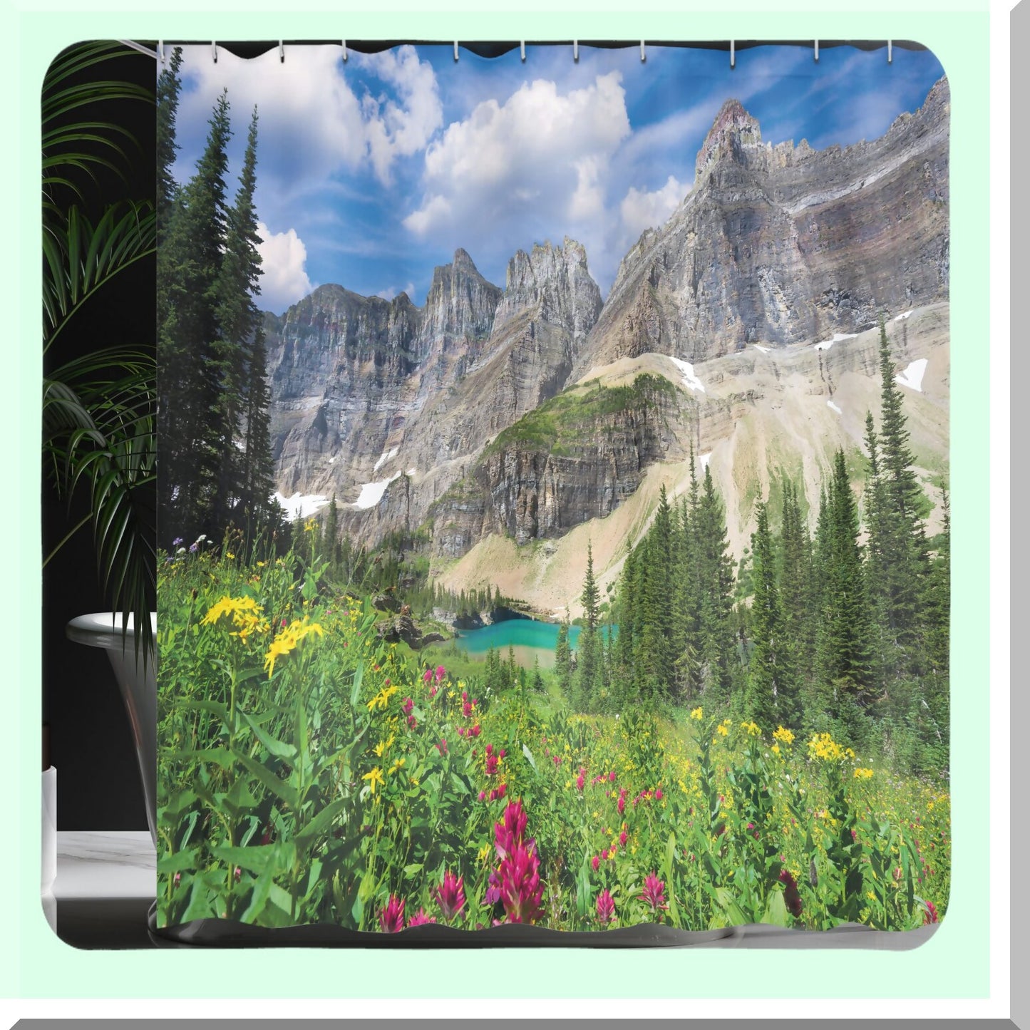 Nature Montana Mountains Shower Curtain 69" x 84" Multicolor
