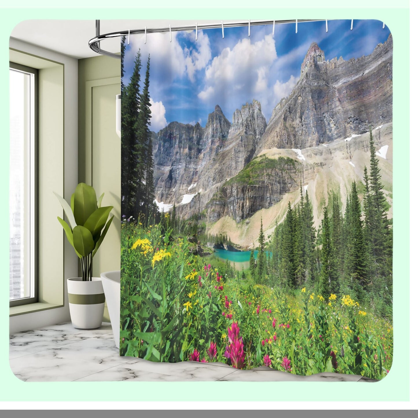 Nature Montana Mountains Shower Curtain 69" x 84" Multicolor