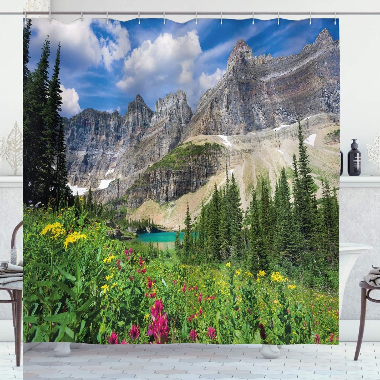 Nature Montana Mountains Shower Curtain 69" x 84" Multicolor