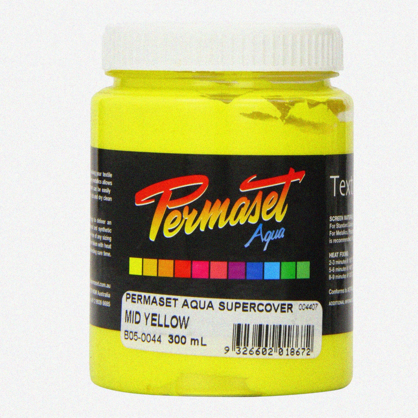 AquaSunshine Fabric Supercover Screenprinting Ink 300mL Mid Yellow
