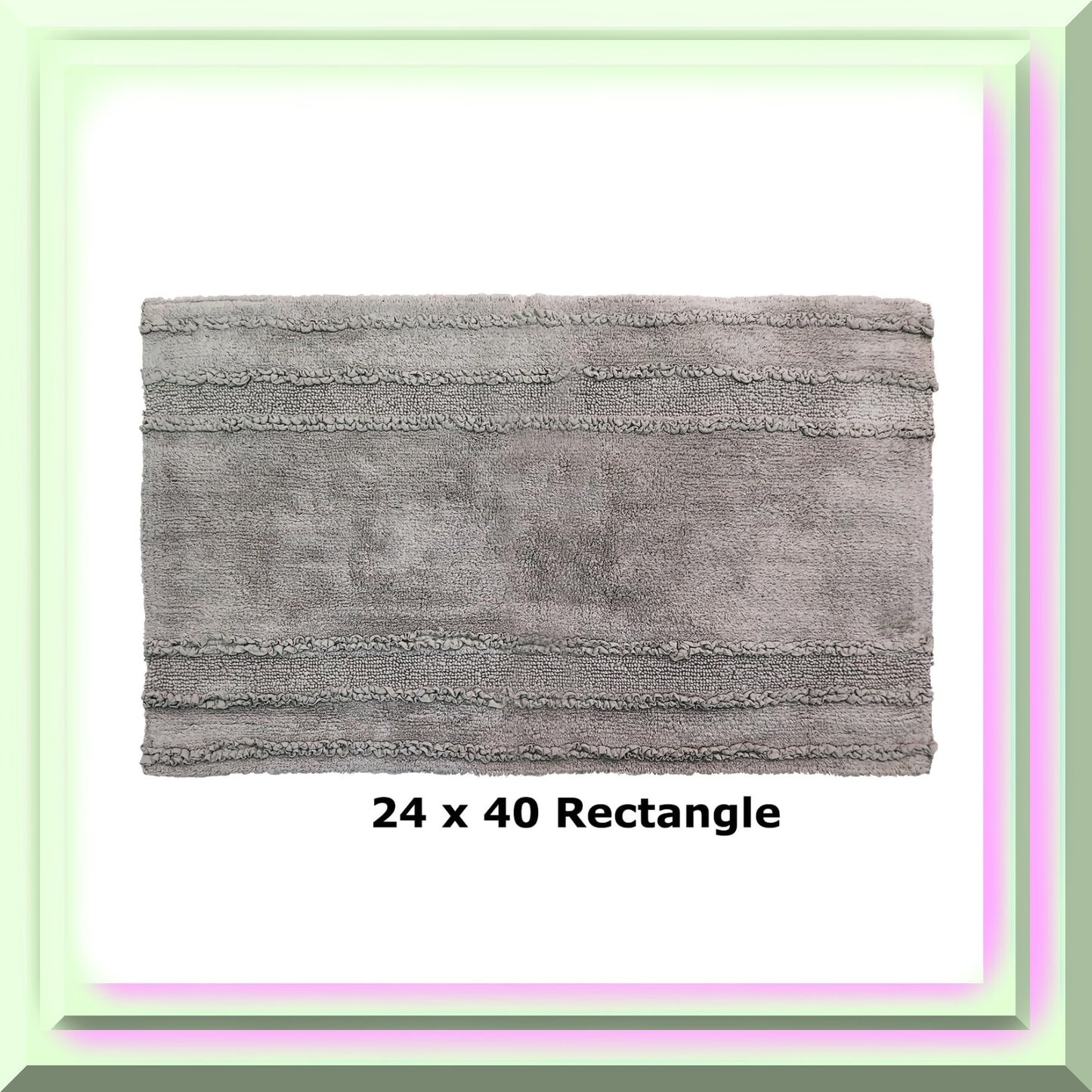 Ruffle Border Cotton Bath Mat 24x40 Light Grey