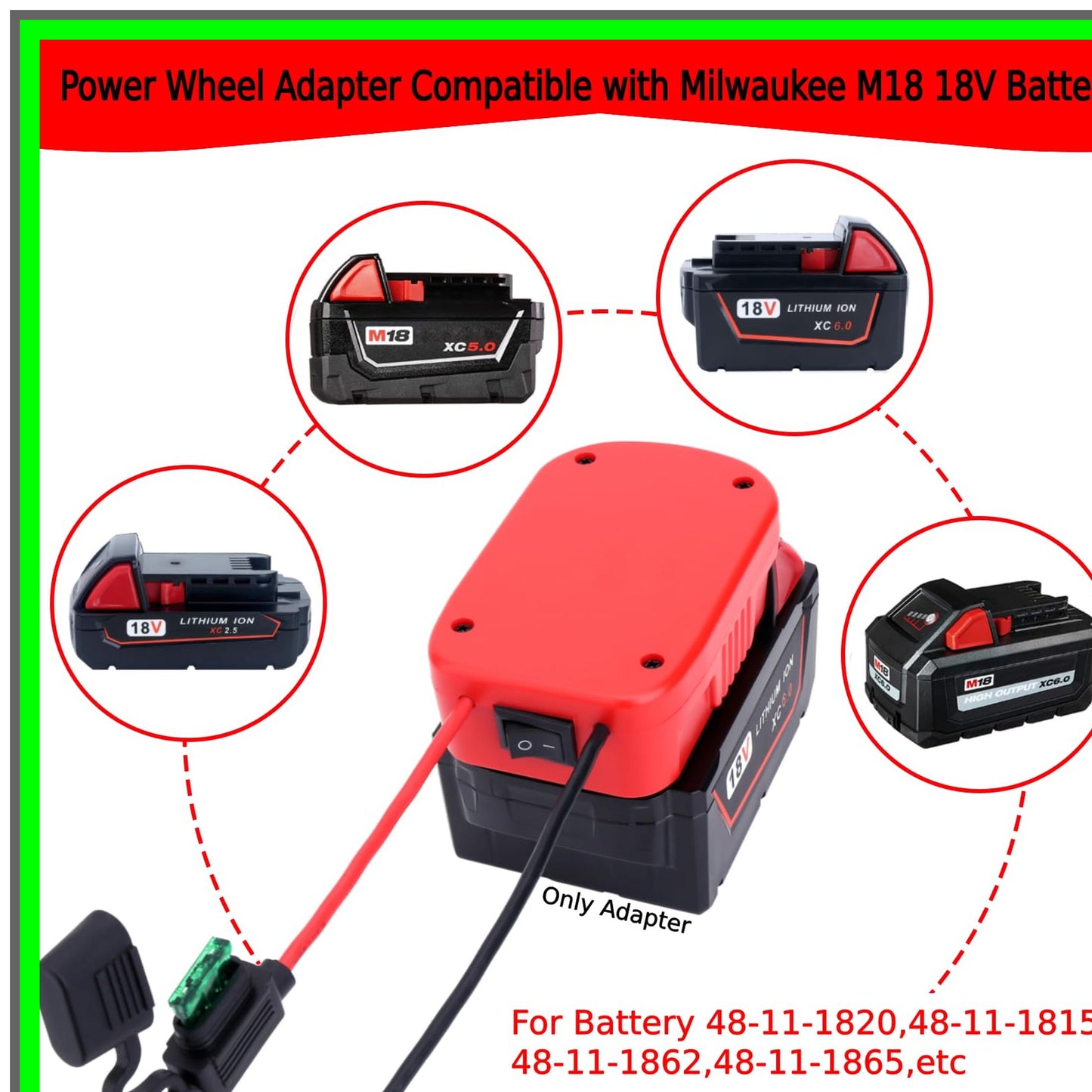 Milwaukee M18 Battery Power Adapter for DIY RC Cars and Robotics
