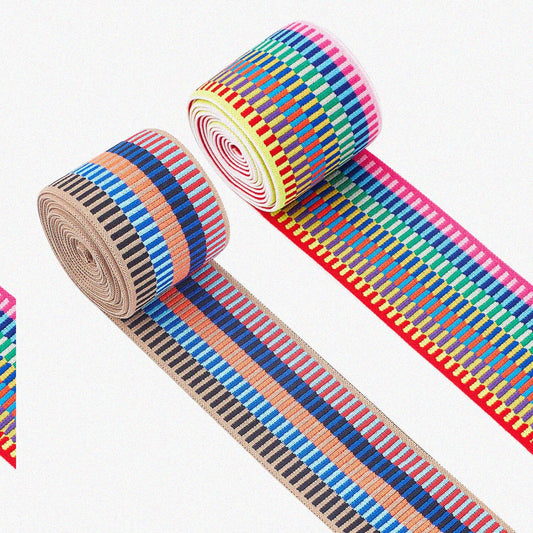 Nylon Elastic Band 2-Inch Stripe Pattern 4 Yards