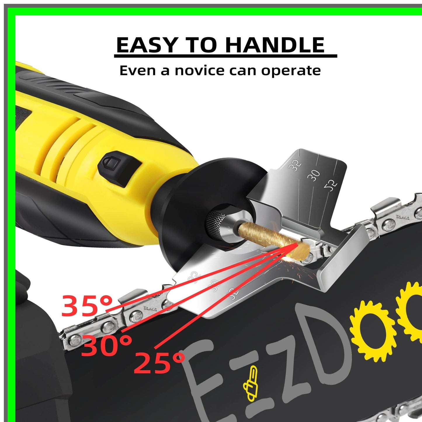 Titanium Diamond Electric Chainsaw Sharpener Kit with Versatile Wheels