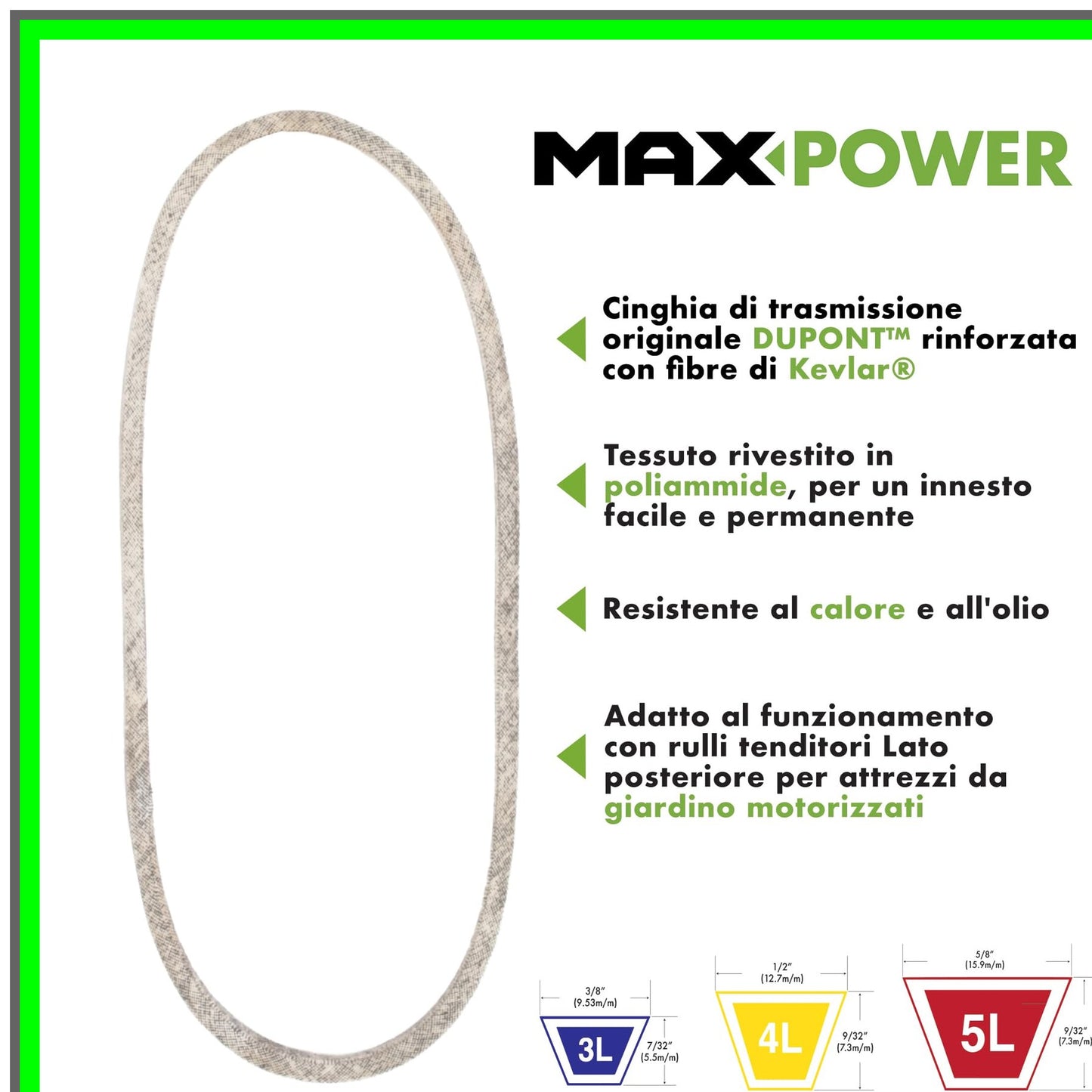 Kevlar Reinforced Heavy-Duty Belt 5/8" x 81" for Ultimate Durability