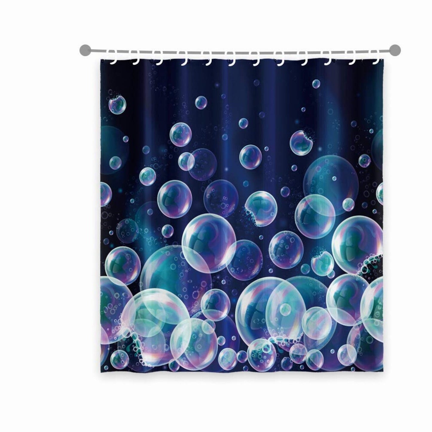 72x72in Colorful Bubbles Shower Curtain with Hooks