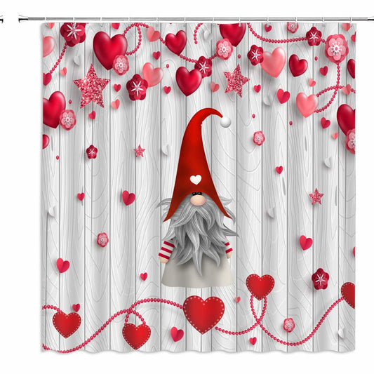 Red Pink Heart Shower Curtain 70x70 inches