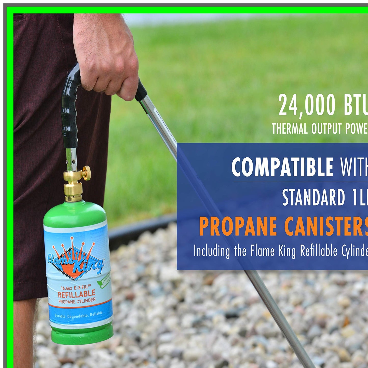 High-Performance Propane Torch Burner with Integrated Lighter, 24000 BTU