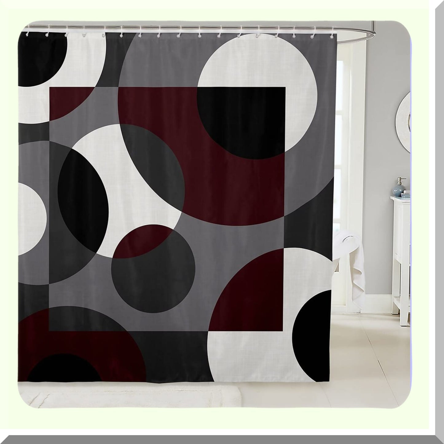 Red Geometry Shower Curtain 72x72 Inches