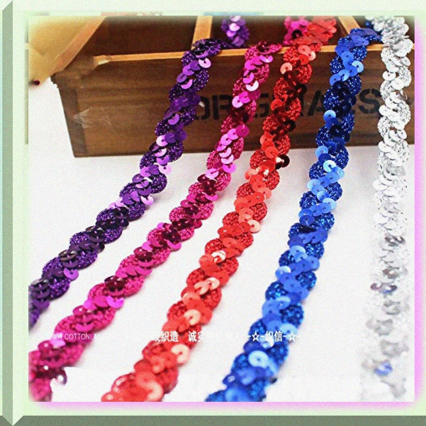 10 Meters Blue Sequin Ribbon 1.5 cm