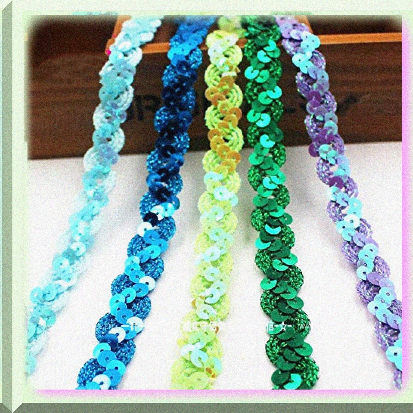 10 Meters Blue Sequin Ribbon 1.5 cm