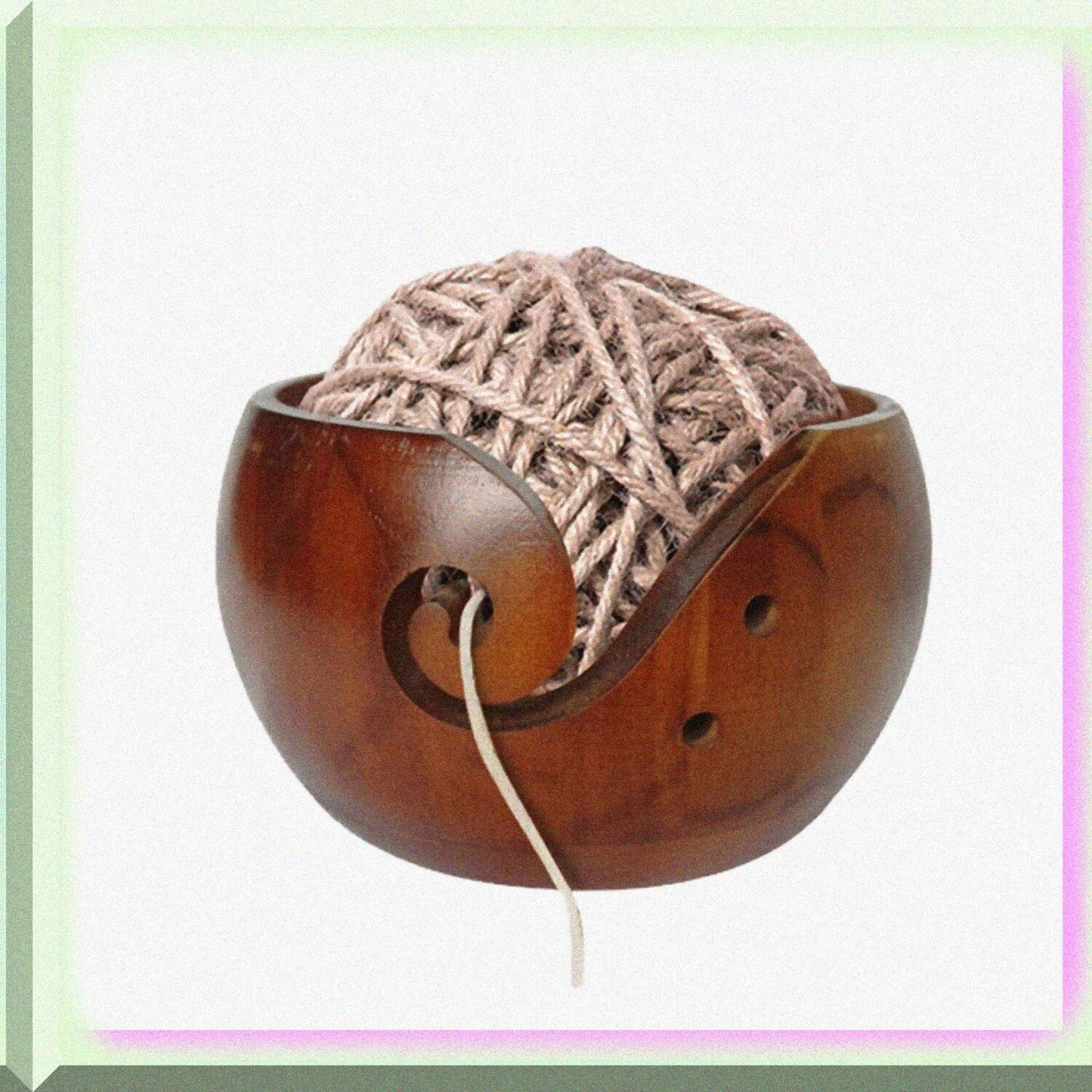 Wooden Yarn Bowl for Knitting and Crocheting