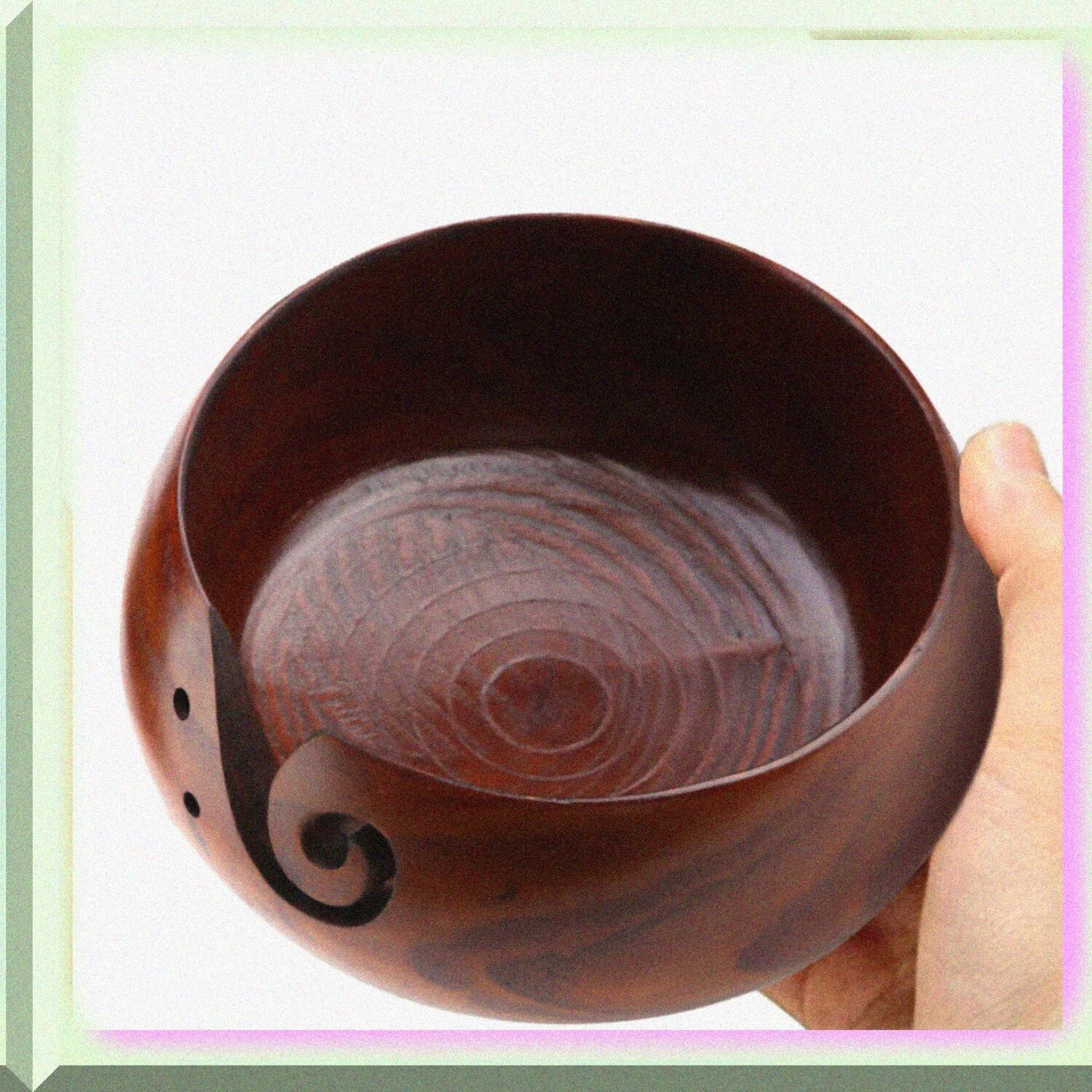 Wooden Yarn Bowl for Knitting and Crocheting