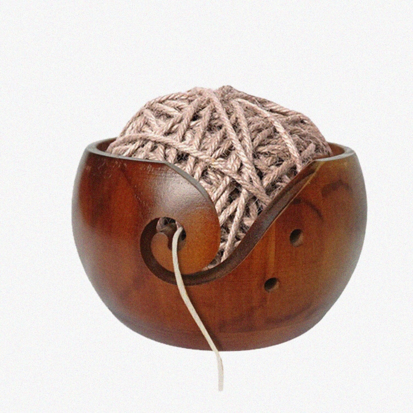 Wooden Yarn Bowl for Knitting and Crocheting