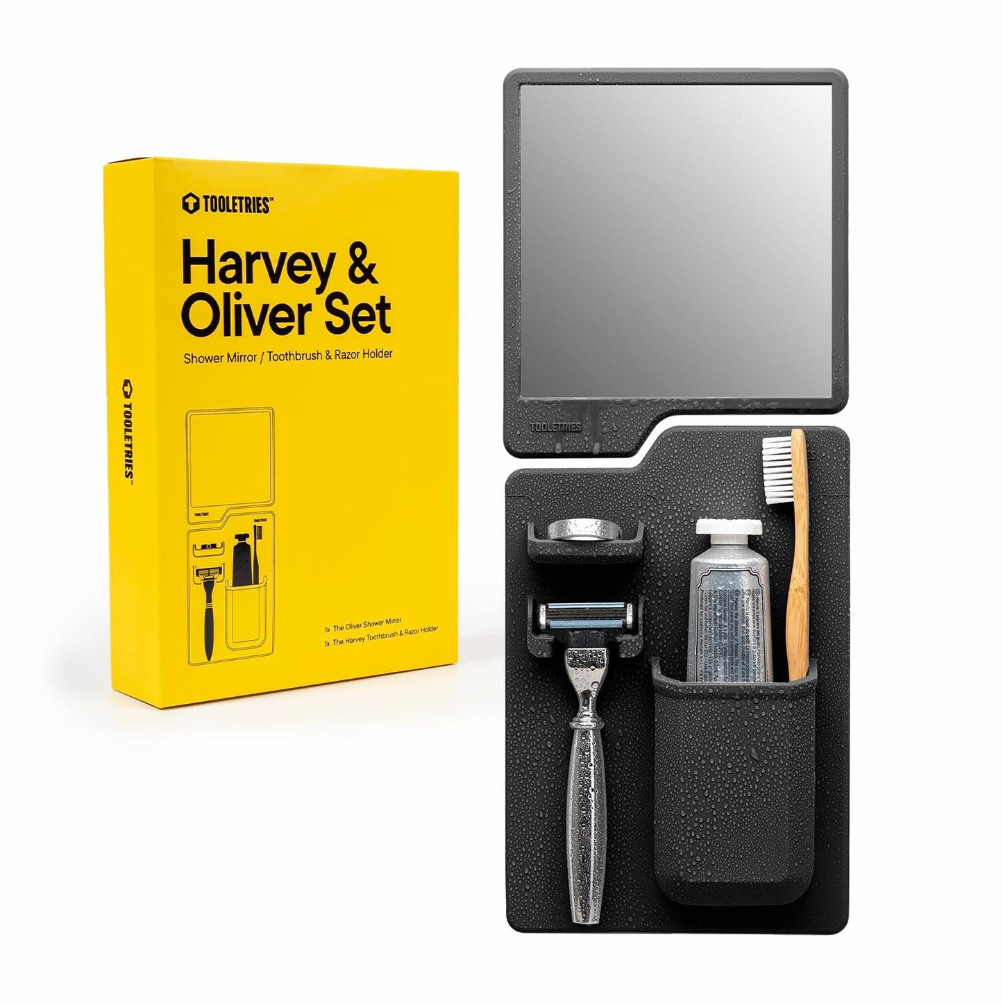 Harvey Oliver Bathroom Set with Mirror and Holder