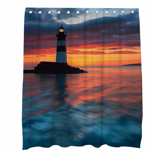 Orange Setting Sun Shower Curtain 72x72 Waterproof Fabric
