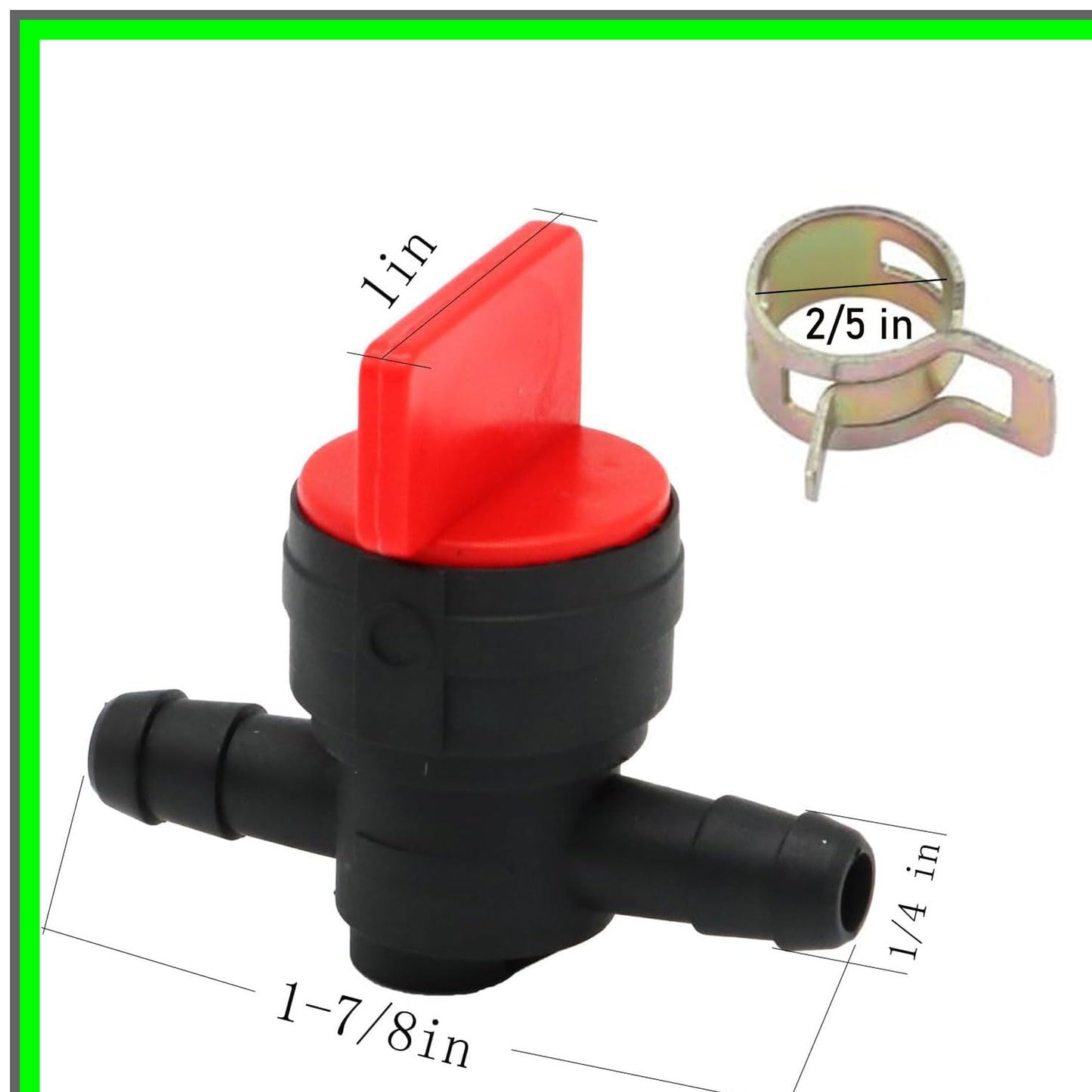 Right Angle Cut Off Valve for Briggs Stratton Gas Engines with Clamps