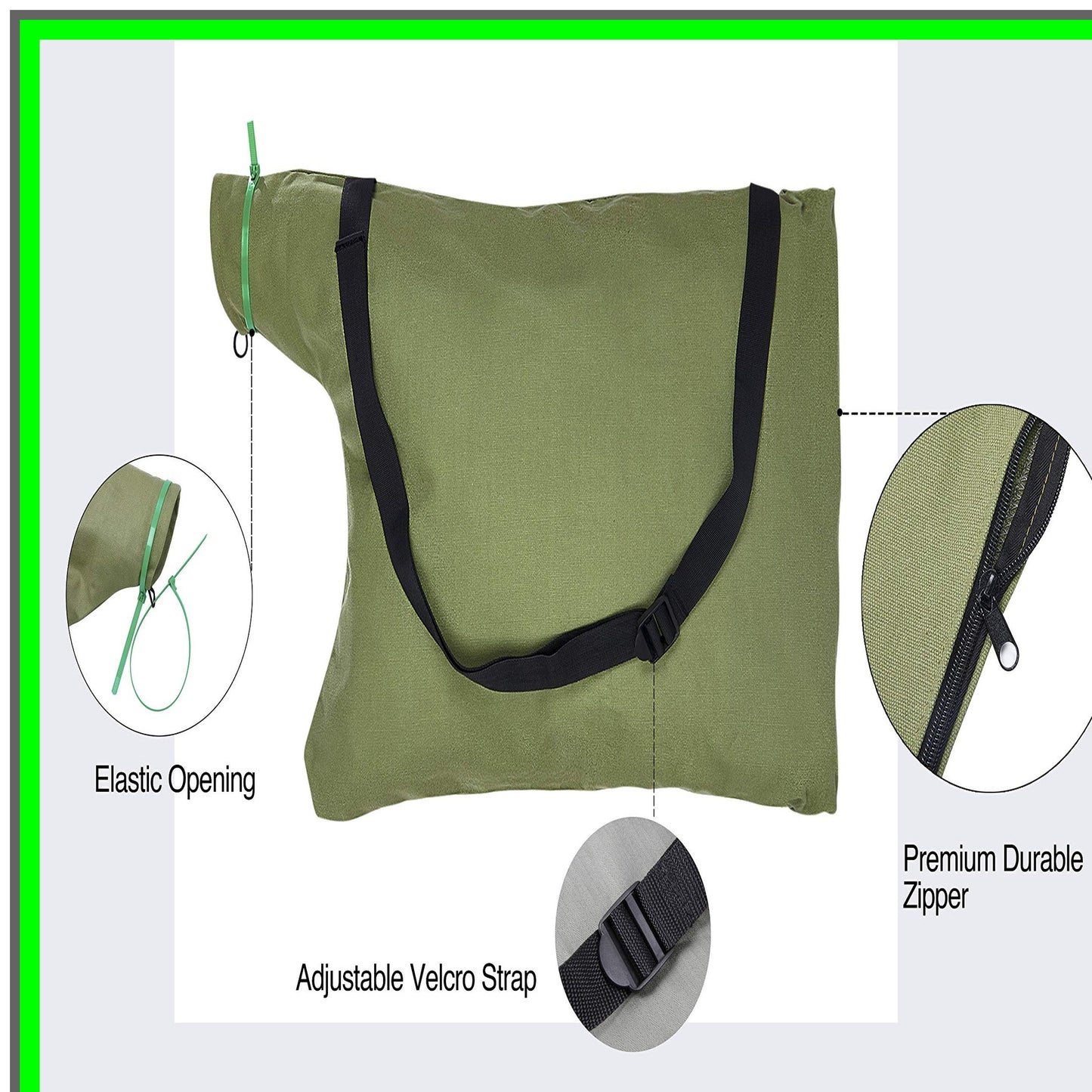 Effortless Leaf Blower Vacuum Bag with Zippered Bottom for Easy Disposal