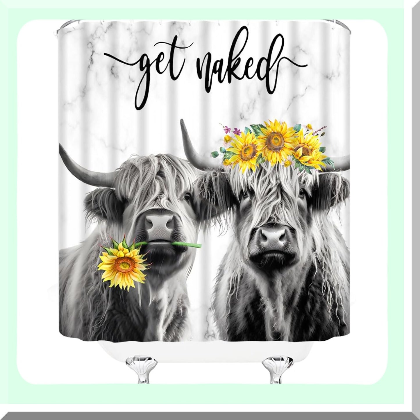 Highland Cow Shower Curtain 70x70 Inch