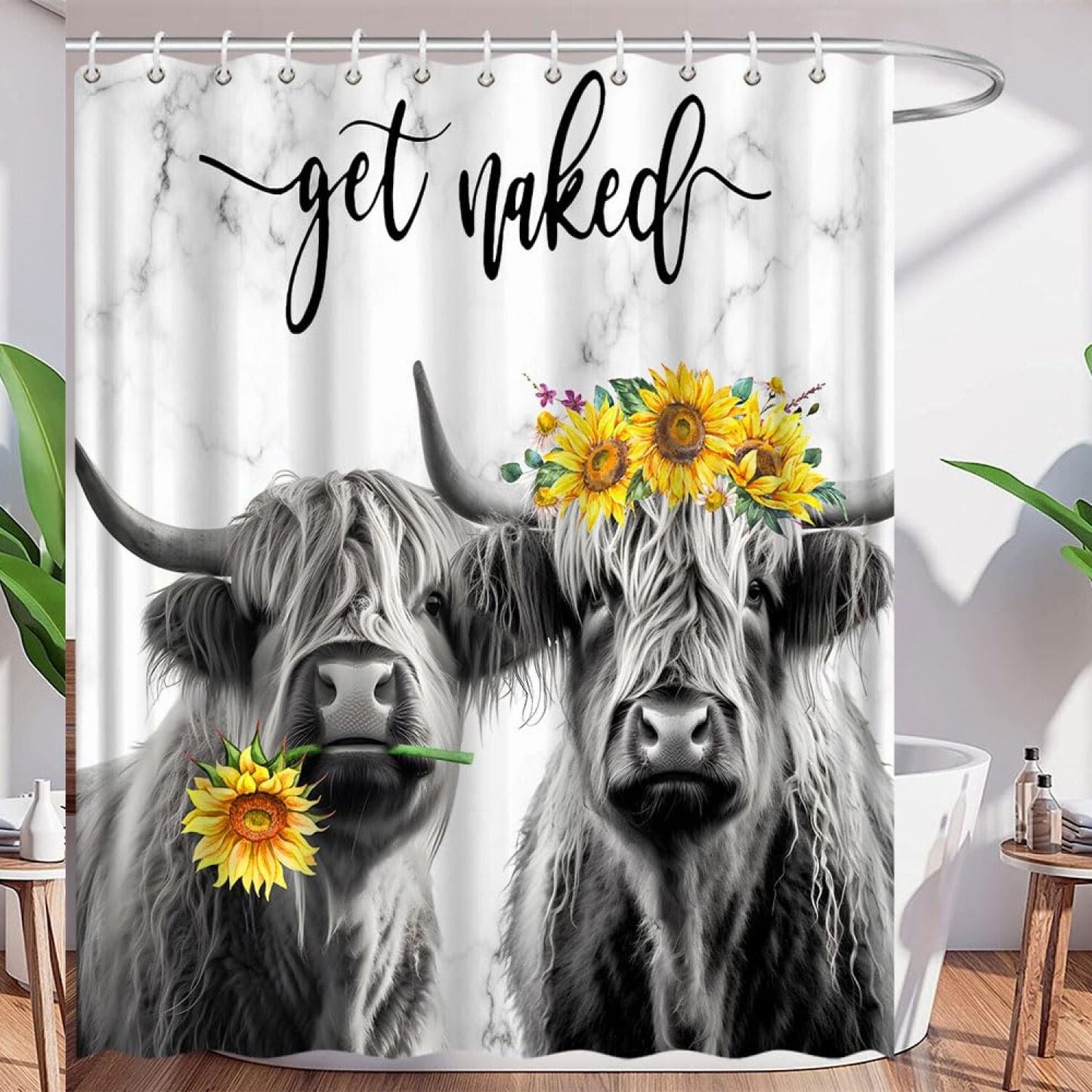 Highland Cow Shower Curtain 70x70 Inch