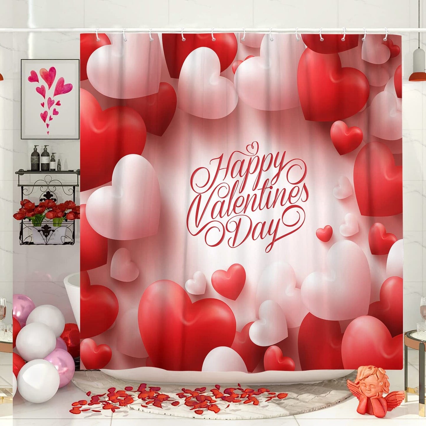 Valentines Day Shower Curtain 69x70 Inches